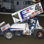 Danny Smith, picking up the $4000.00 check after winning the 30 Lap A-Main Midwest Open Wheel Association event at 34 Raceway Saturday Night