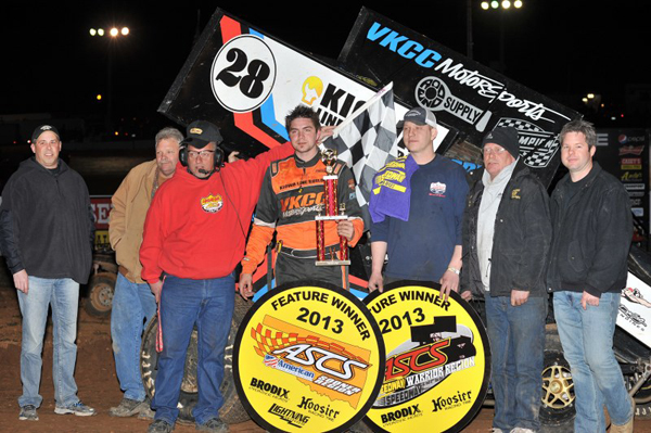 Jonathan Cornell raced to his first Warrior Region victory of the 2013 season at the Springfield Raceway in the combined regional challenge with the American Bank of Oklahoma Sooner Region. (ASCS/Paul Gray Photo). 