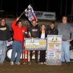 Dave Eckrich wins CBC Feature at Lafayette County Speedway in Darlington Wisconsin. 3rd time is the Charm