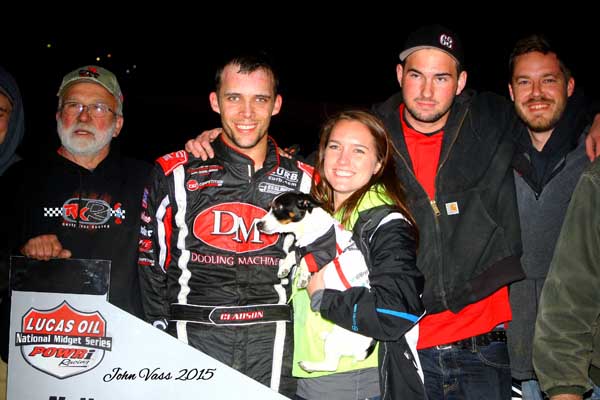 Bryan Clauson was the winner of the 30 lap POWERi midget feature at the Jacksonville Speedway Friday Night 4-24.