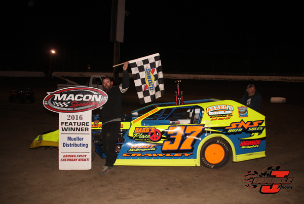 Dave Crawley, Jr.  Modified Feature Winner 5-14-2016 -- Photo by Jim Jones