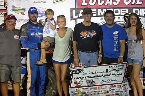 Jonathan Davenport collected a whopping $40,000 after winning the Silver Dollar Nationals at I-80 Speedway on Saturday night. - Kyle Ealy Photo