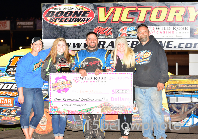 Jimmy Gustin  Modified Feature Winner . Photo by Nick Woolley