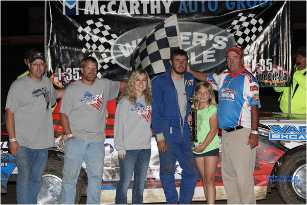 #28 Tobin “The Hitman” Bartlett, Pure Stock Feature Winner!  Photo by Judy Staley 