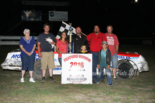 Mike Hughes wins Bloomfield Speedway stock car feature. Photo by Danny Howk