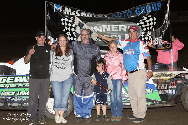 Chad Lyle #96 USRA Modified Feature Winner! Photo by Judy Staley