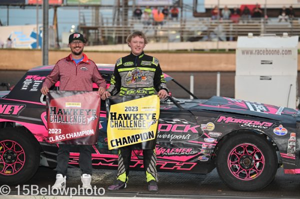 Hawkeye Challenge was won by young Mike Smith in the Hobby Stocks.